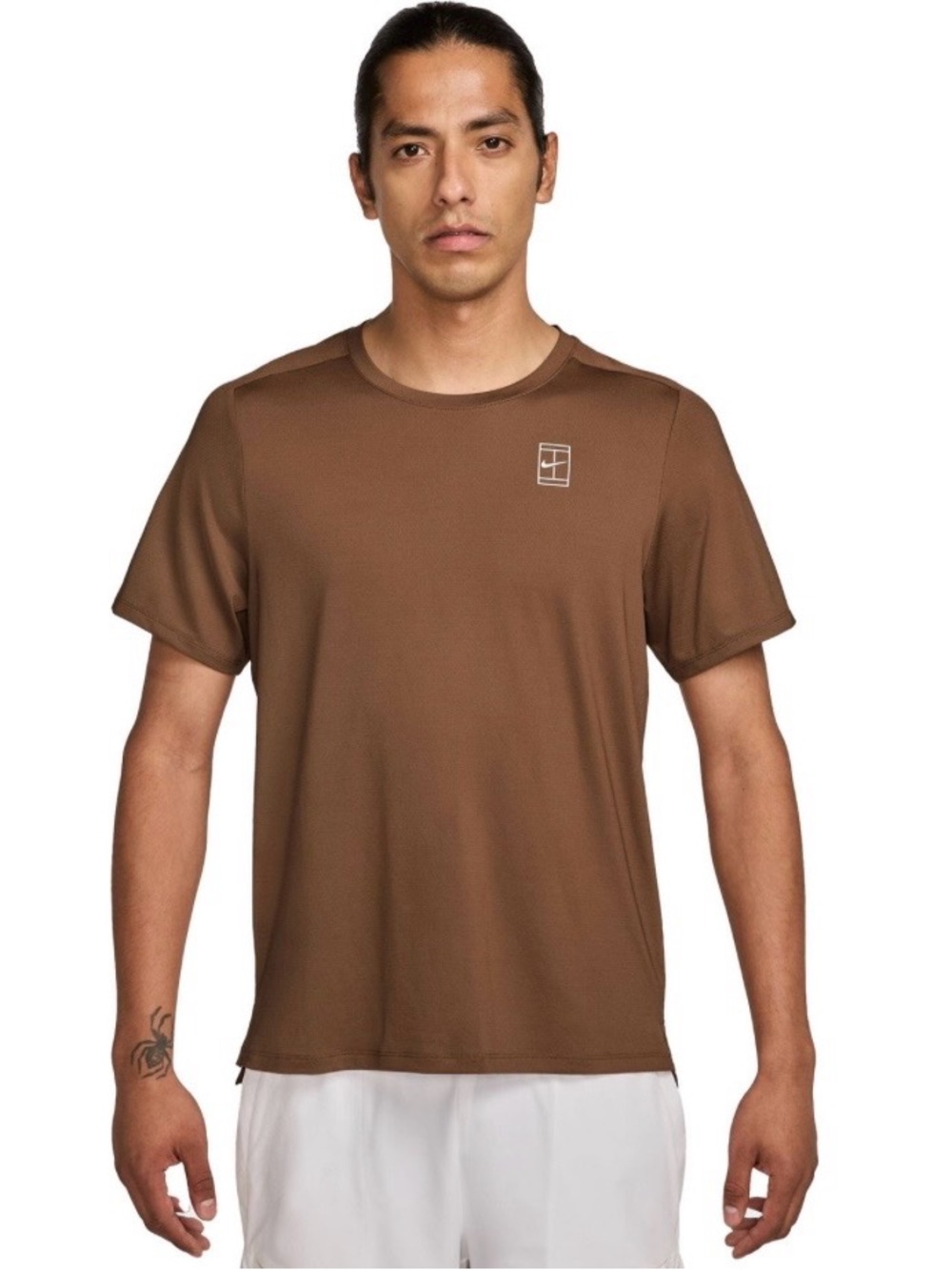 Nike Court Advantage Dri-FIT Men’s Tennis Shirt Size S Brown FZ6910-281 R Garros